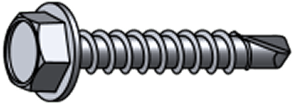 Self-Drilling Screw / Unslotted / Hex Washer Head