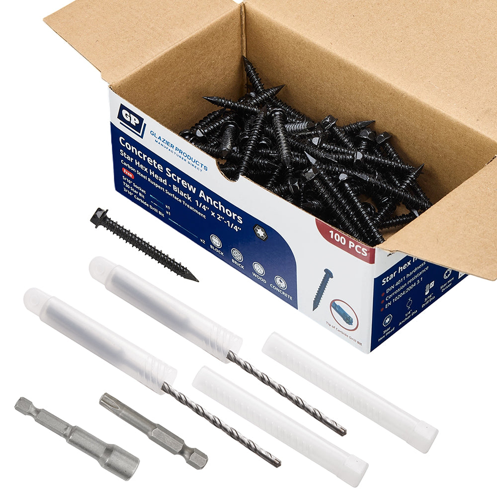 GP Concrete Screw  Star Drive Hex Head Black