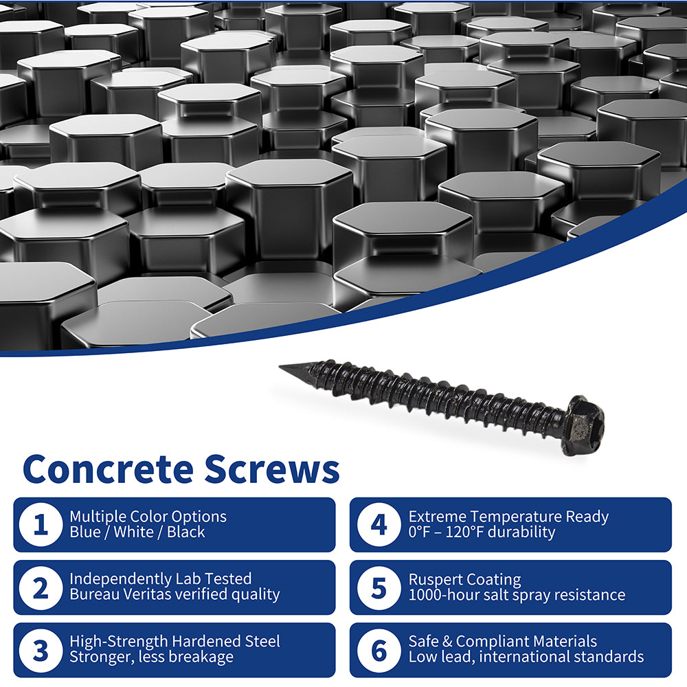 GP Concrete Screw  Star Drive Hex Head Black