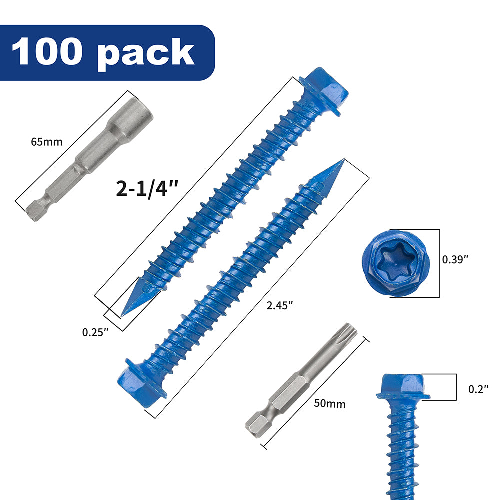 GP Concrete Screw  Star Drive Hex Head Cobalt Blue