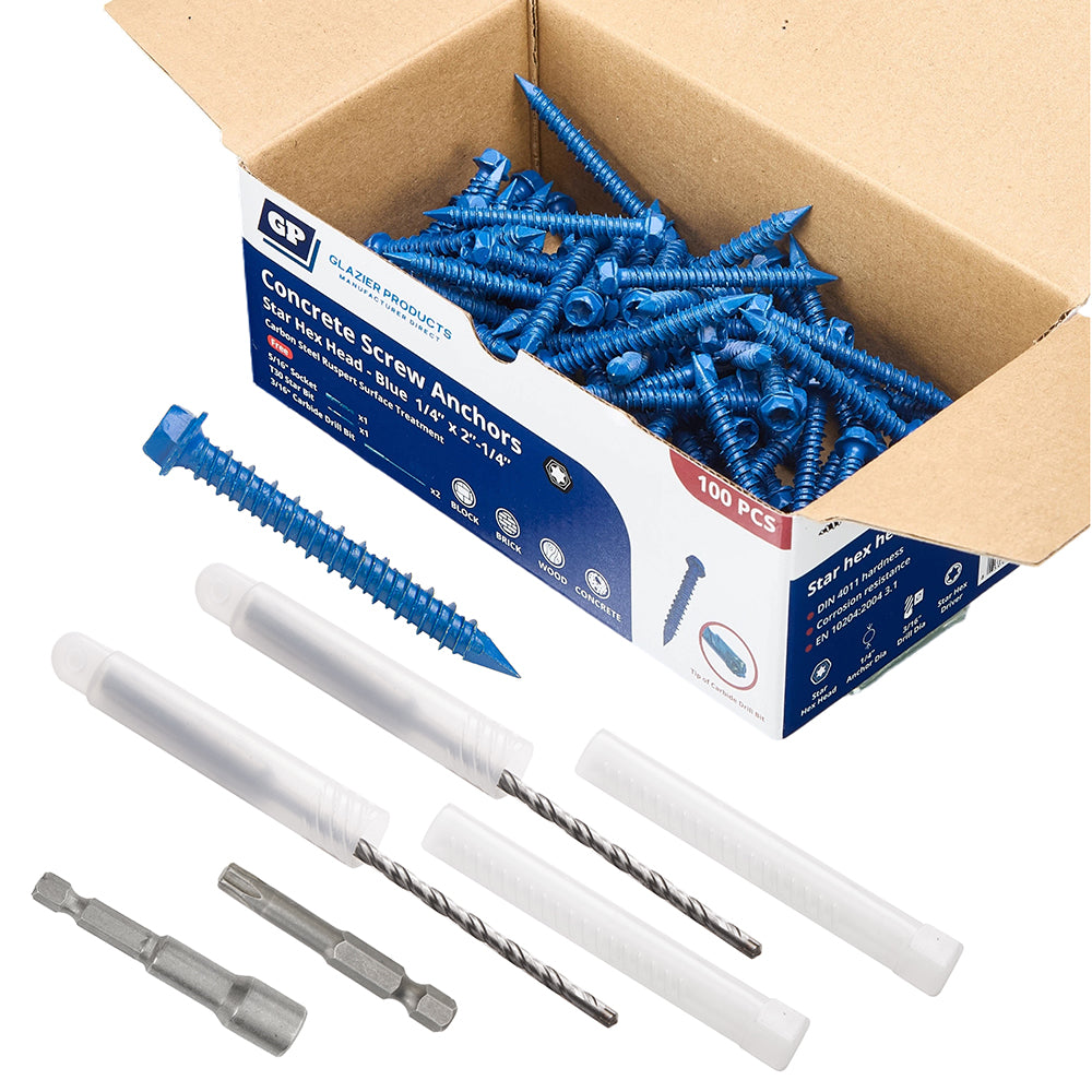 GP Concrete Screw  Star Drive Hex Head Cobalt Blue