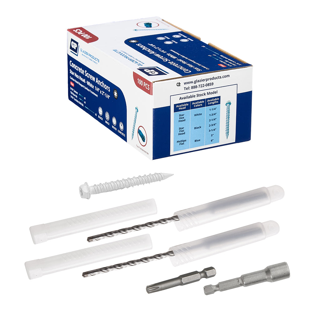 GP Concrete Screw  Star Drive Hex Head White