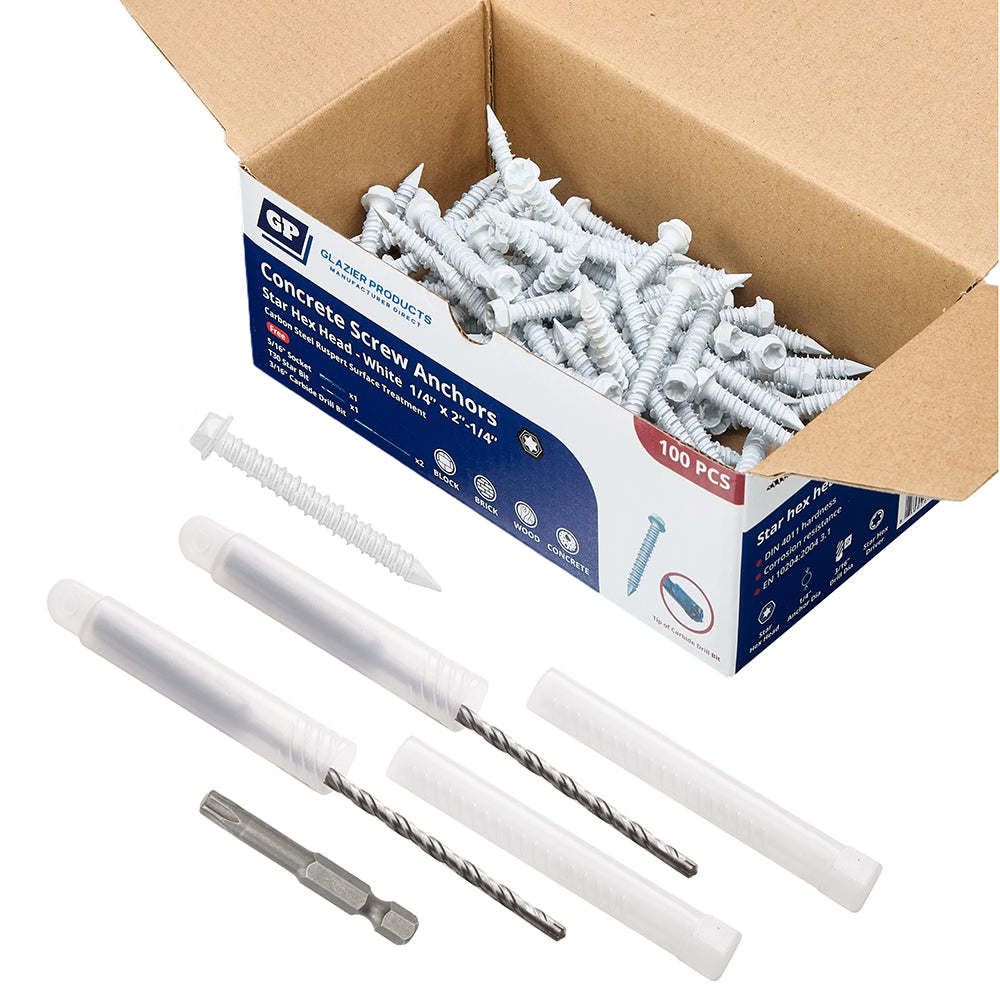 GP Concrete Screw  Star Drive Hex Head White