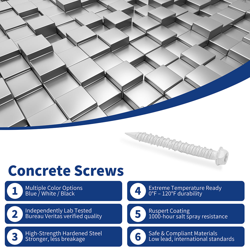 GP Concrete Screw  Star Drive Hex Head White