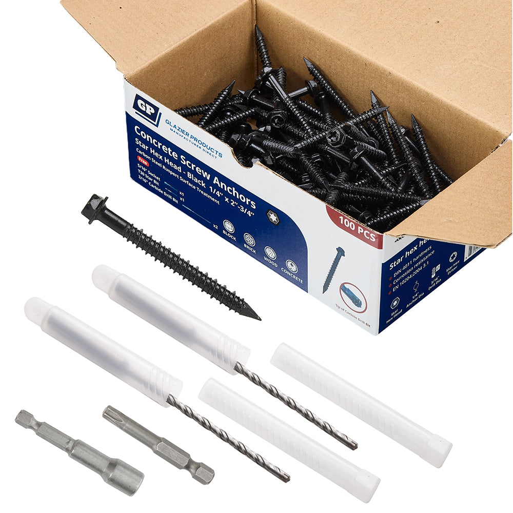GP Concrete Screw  Star Drive Hex Head Black