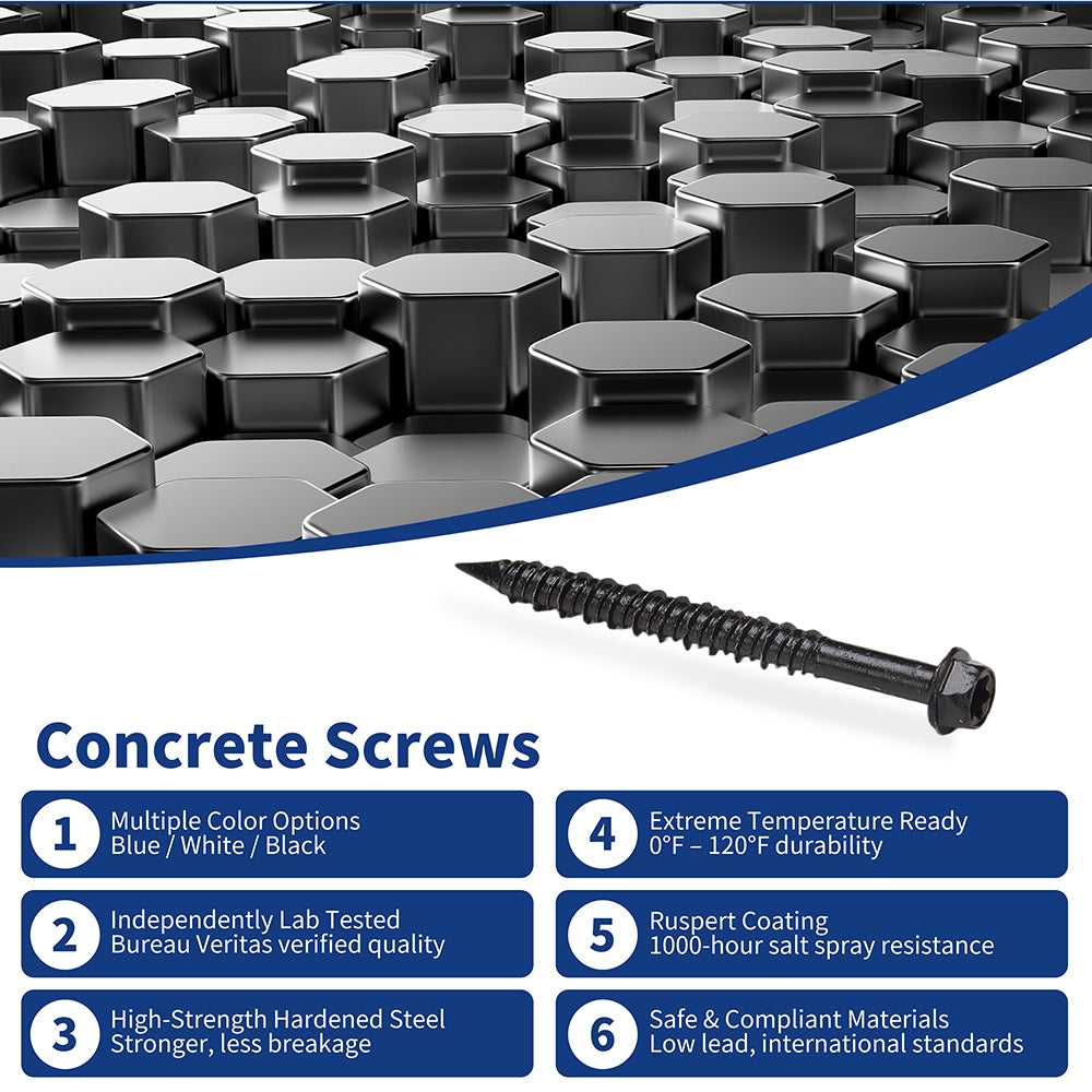 GP Concrete Screw  Star Drive Hex Head Black