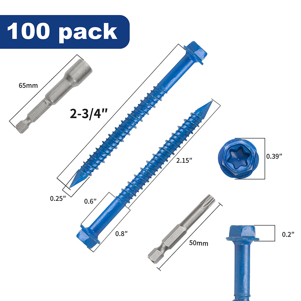 GP Concrete Screw  Star Drive Hex Head Cobalt Blue
