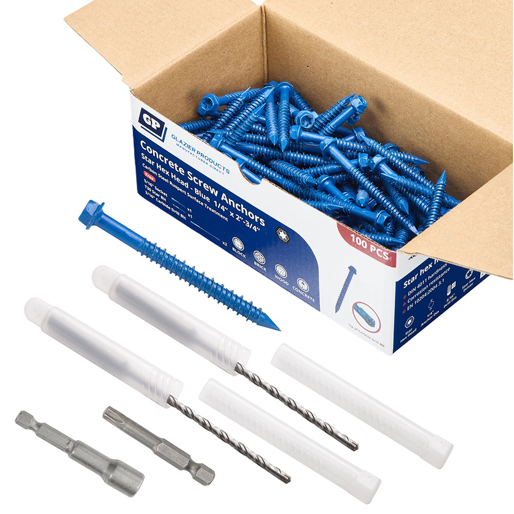 GP Concrete Screw  Star Drive Hex Head Cobalt Blue