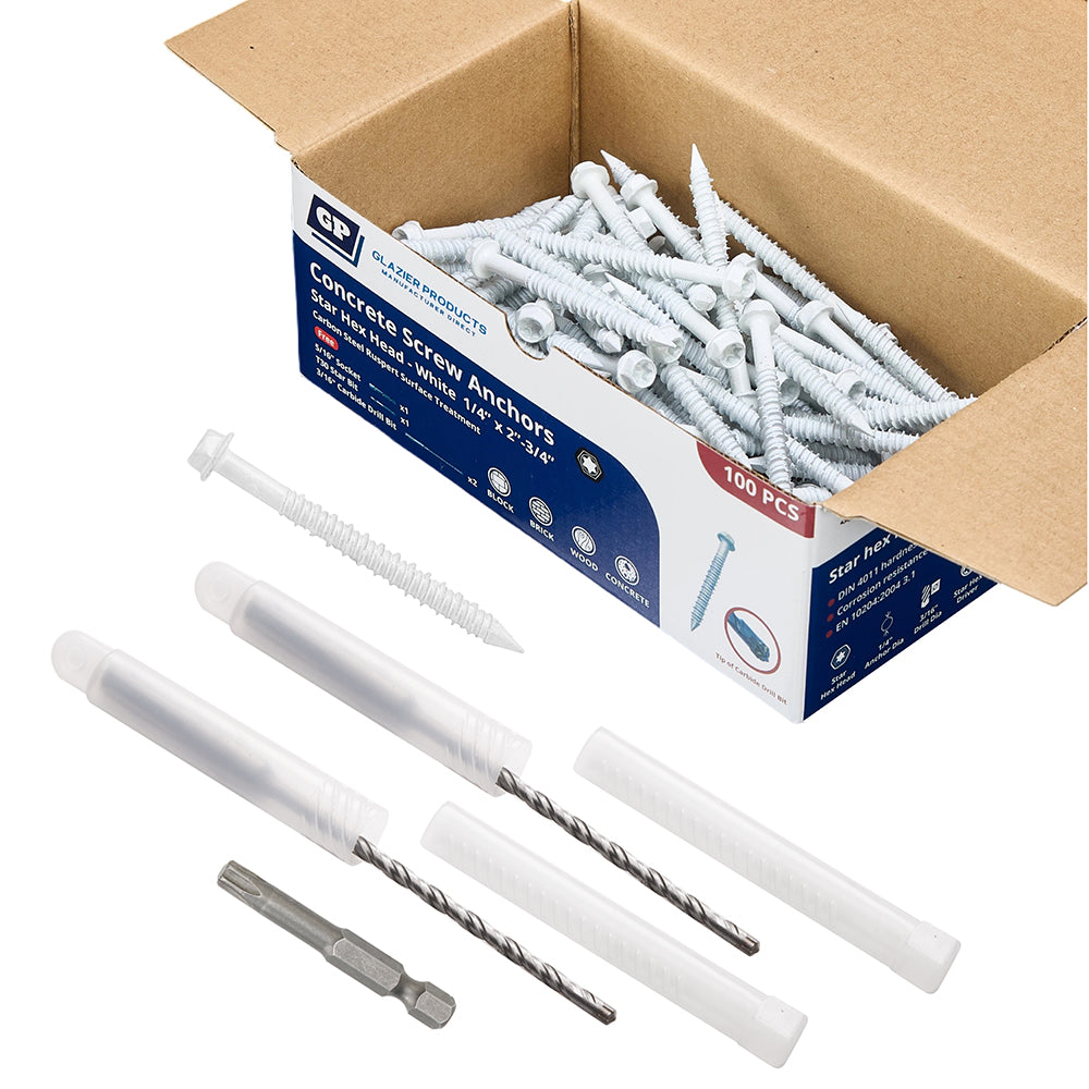 GP Concrete Screw  Star Drive Hex Head White
