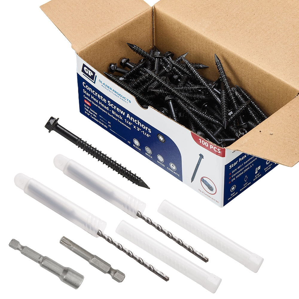 GP Concrete Screw  Star Drive Hex Head Black
