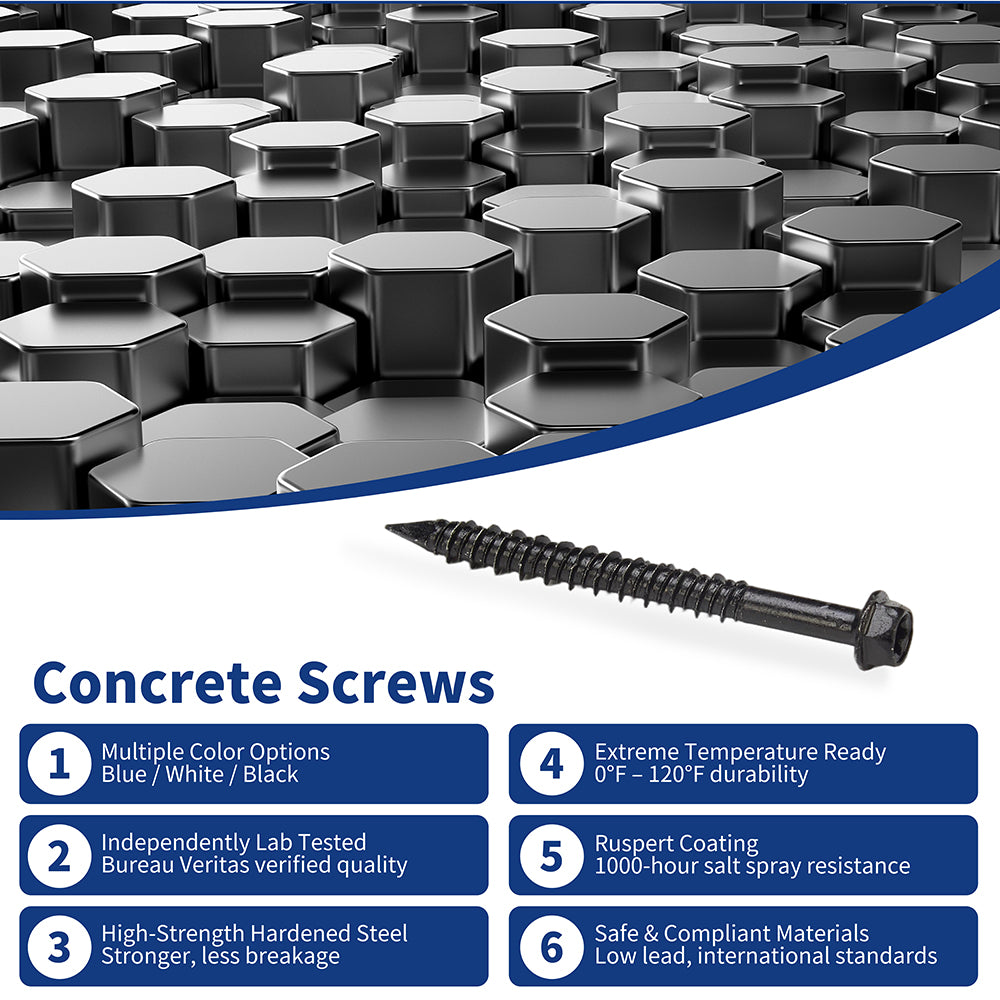GP Concrete Screw  Star Drive Hex Head Black