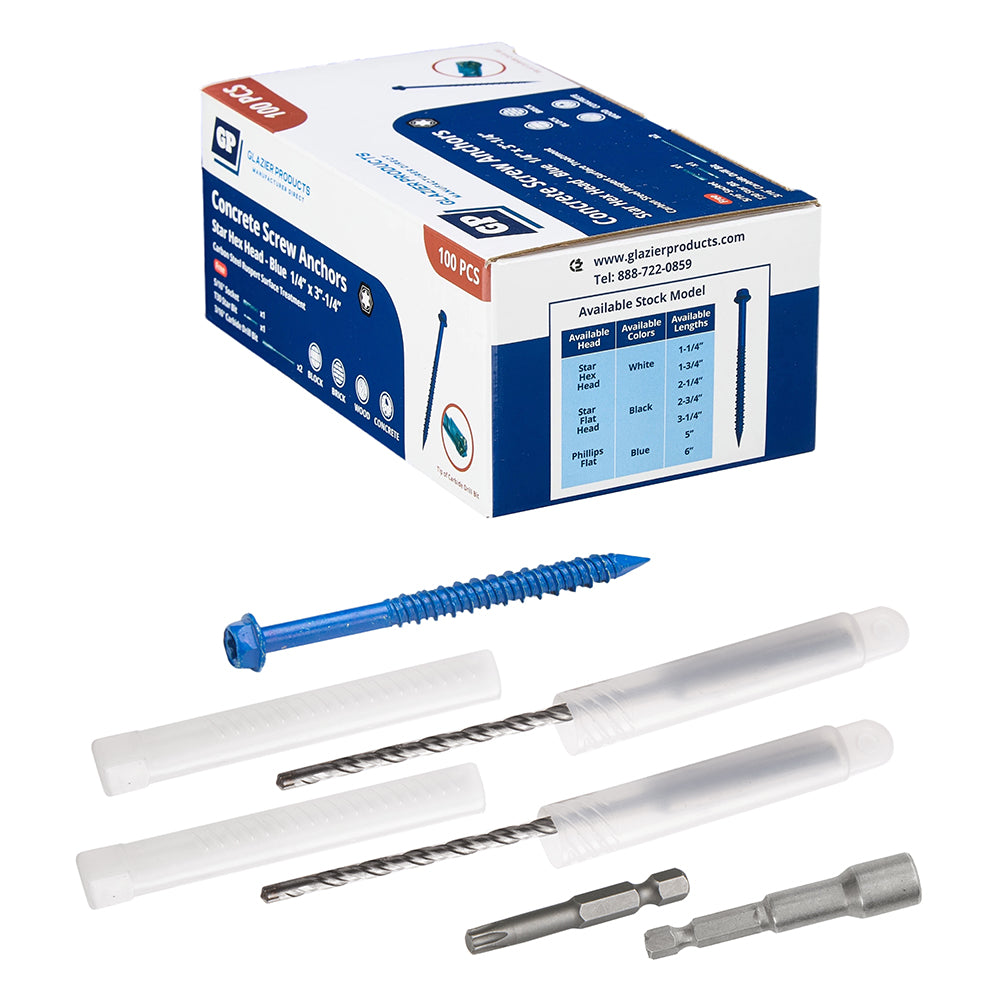 GP Concrete Screw  Star Drive Hex Head Cobalt Blue