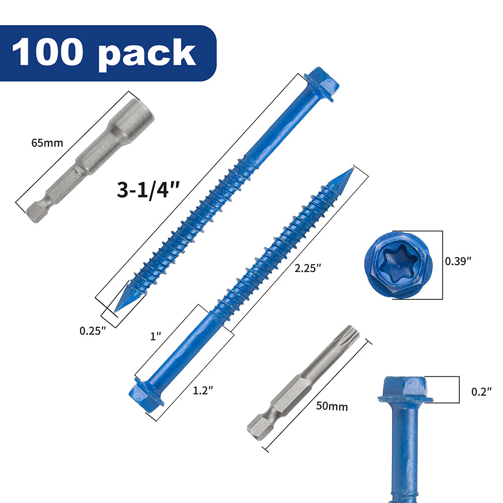 GP Concrete Screw  Star Drive Hex Head Cobalt Blue