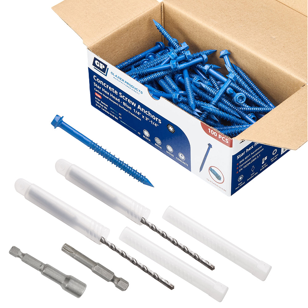 GP Concrete Screw  Star Drive Hex Head Cobalt Blue