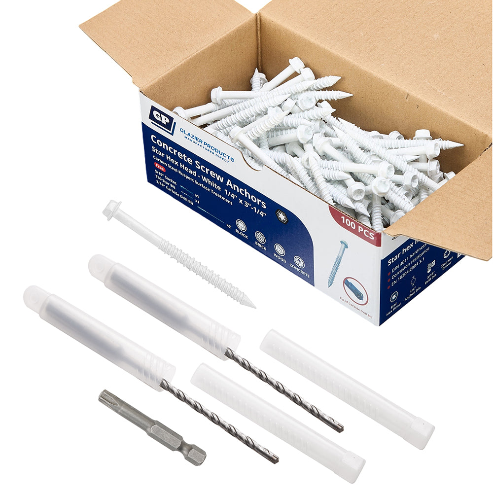 GP Concrete Screw  Star Drive Hex Head White