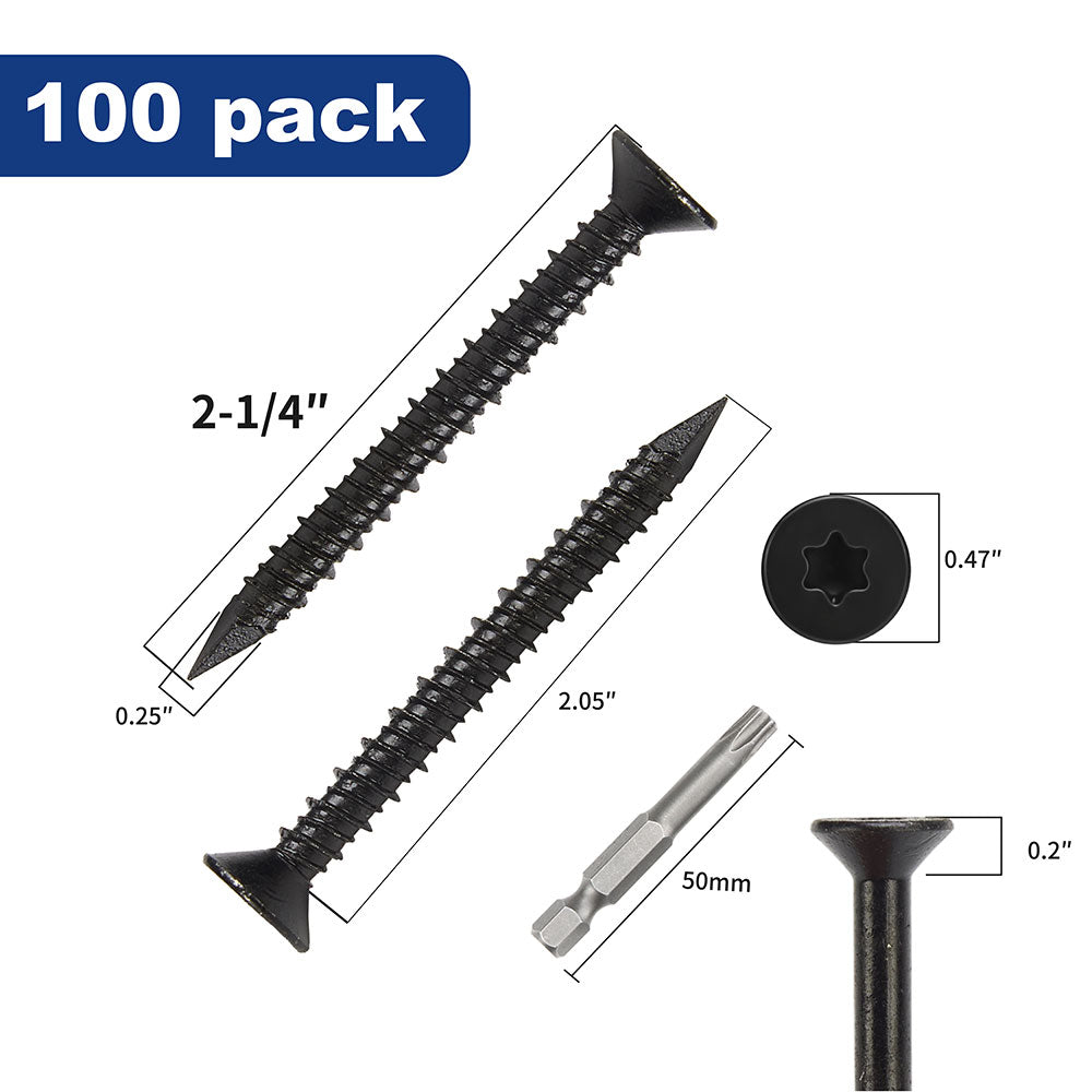 GP Concrete Screw  Star Flat Head Black