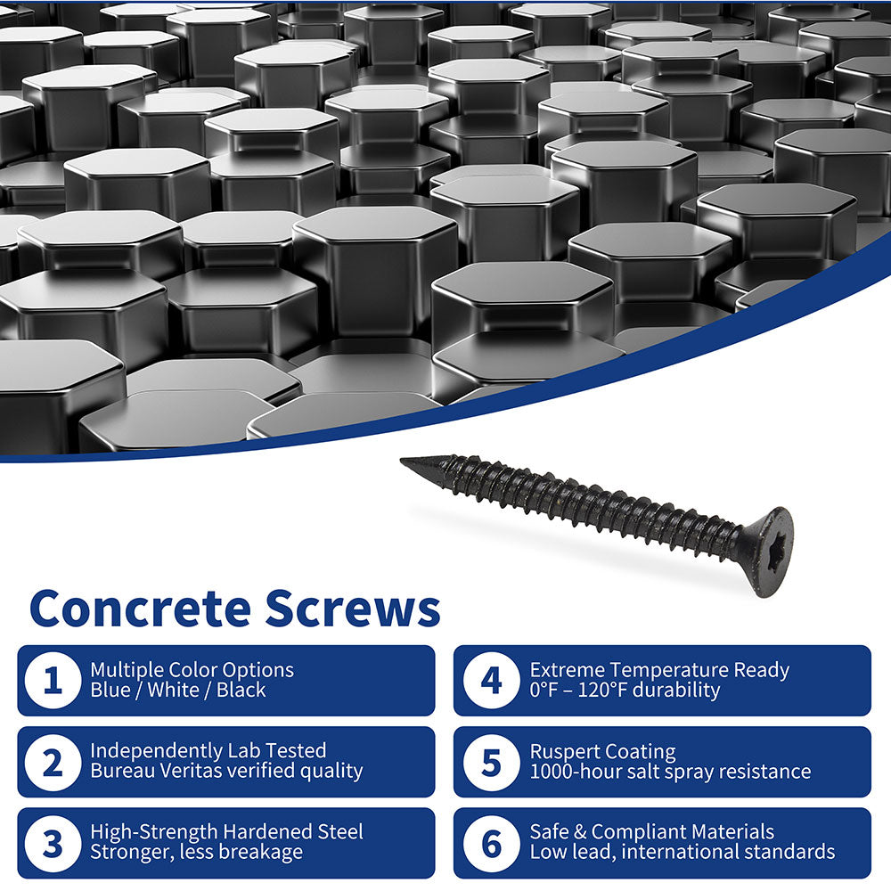 GP Concrete Screw  Star Flat Head Black