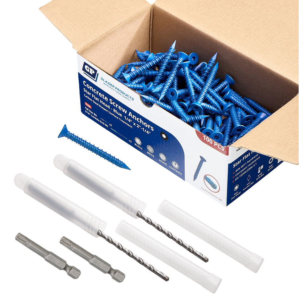 GP Concrete Screw  Star Flat Head Cobalt Blue
