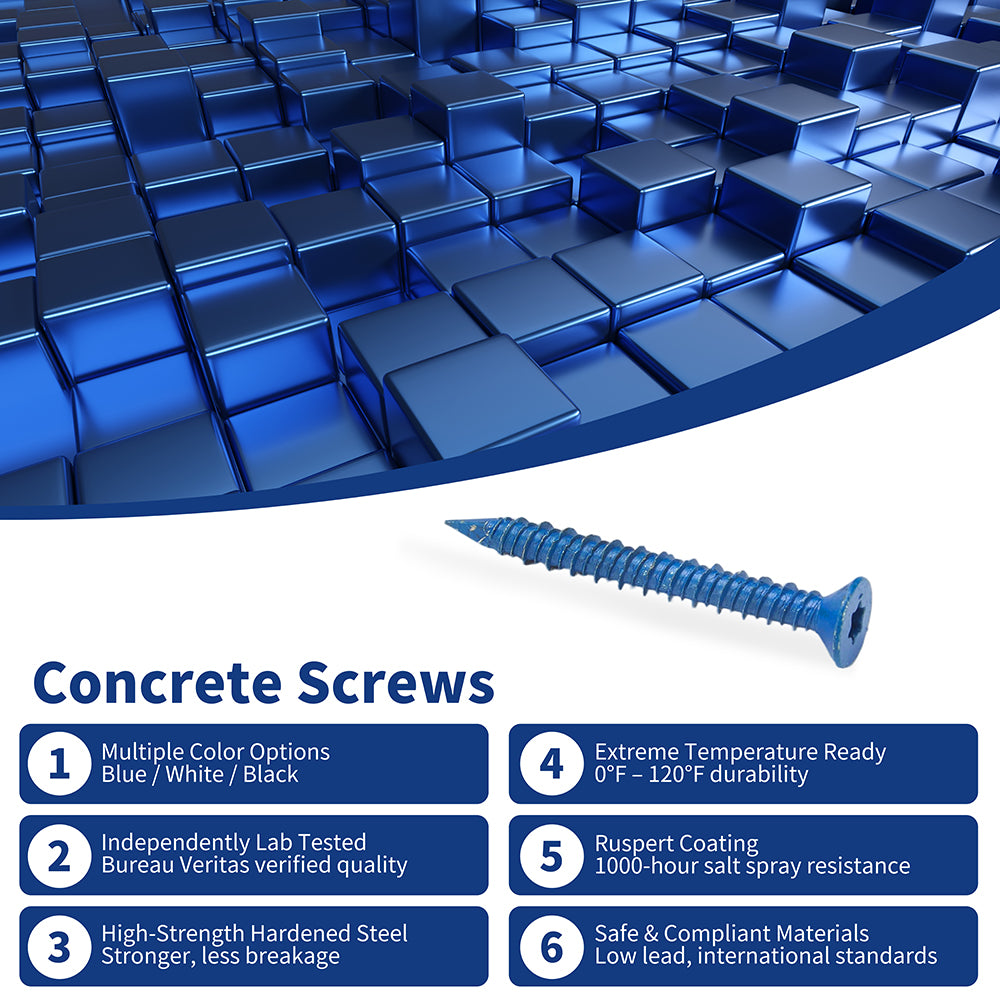 GP Concrete Screw  Star Flat Head Cobalt Blue