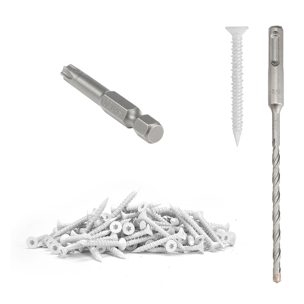 GP Concrete Screw  Star Flat Head White