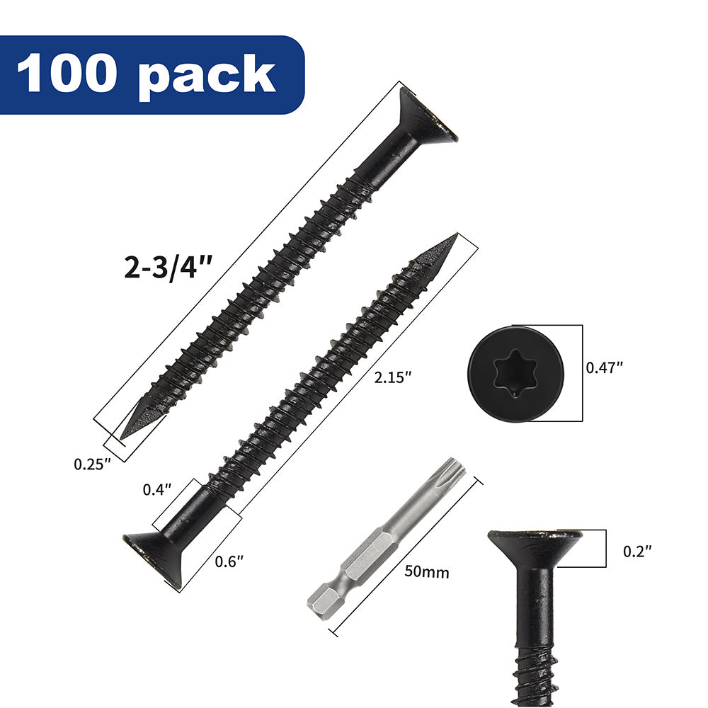 GP Concrete Screw  Star Flat Head Black