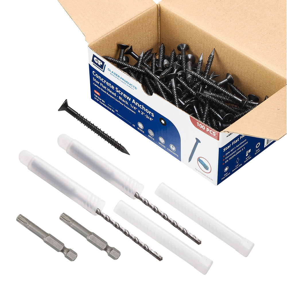 GP Concrete Screw  Star Flat Head Black