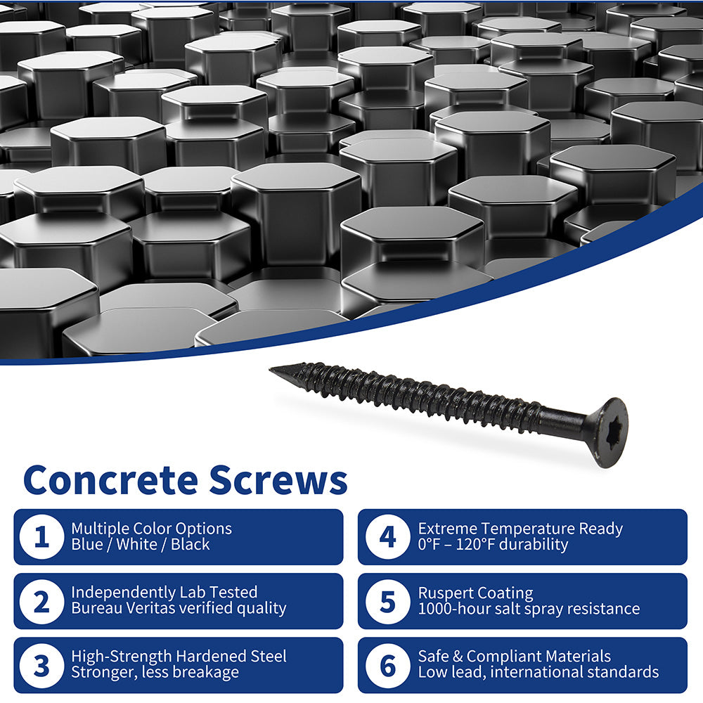 GP Concrete Screw  Star Flat Head Black