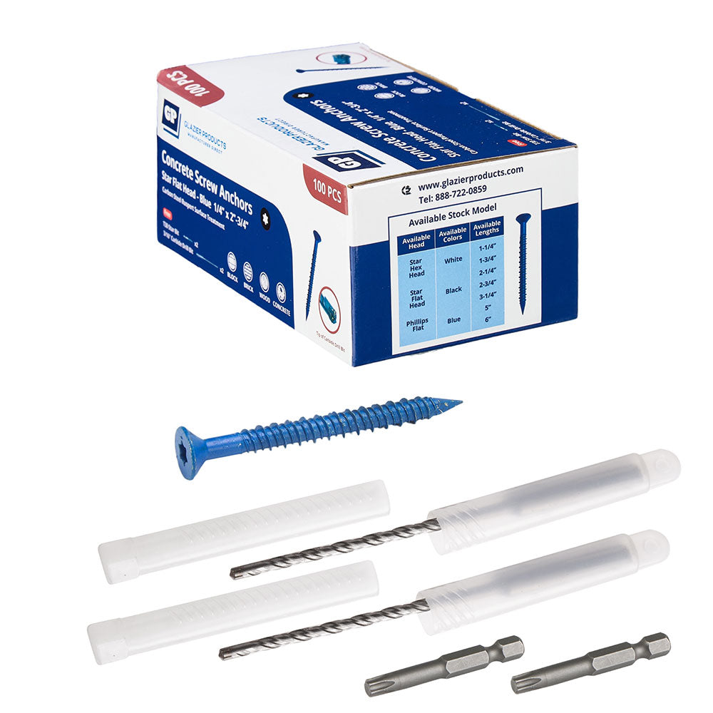 GP Concrete Screw  Star Flat Head Cobalt Blue