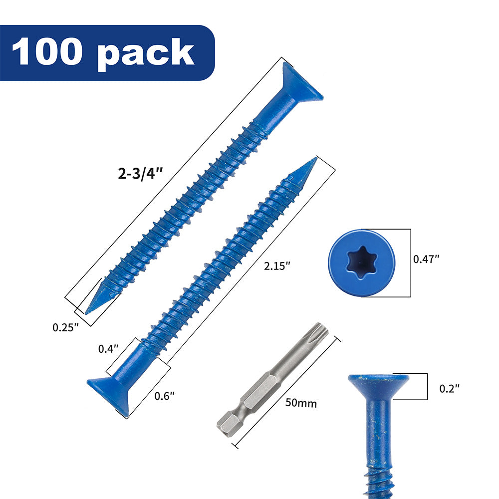 GP Concrete Screw  Star Flat Head Cobalt Blue