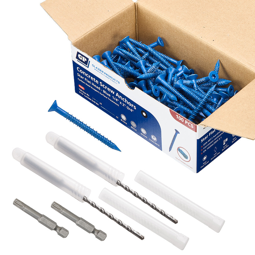 GP Concrete Screw  Star Flat Head Cobalt Blue