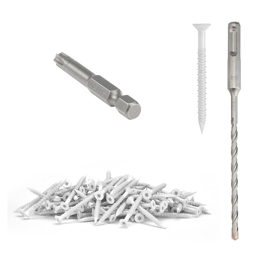 GP Concrete Screw  Star Flat Head White