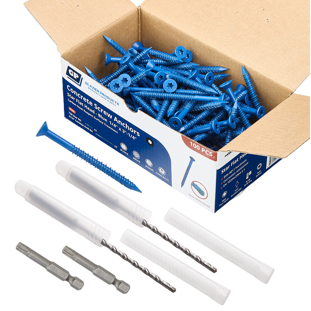 GP Concrete Screw  Star Flat Head Cobalt Blue
