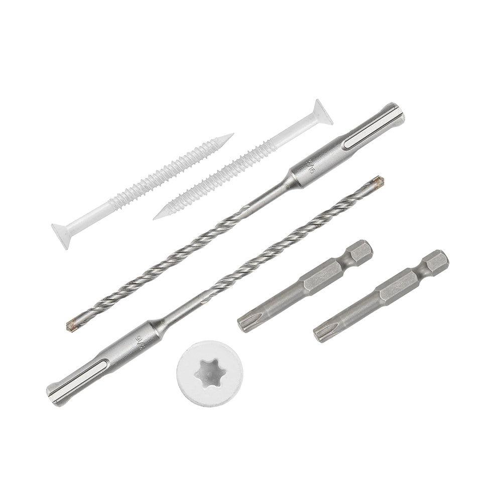 GP Concrete Screw  Star Flat Head White