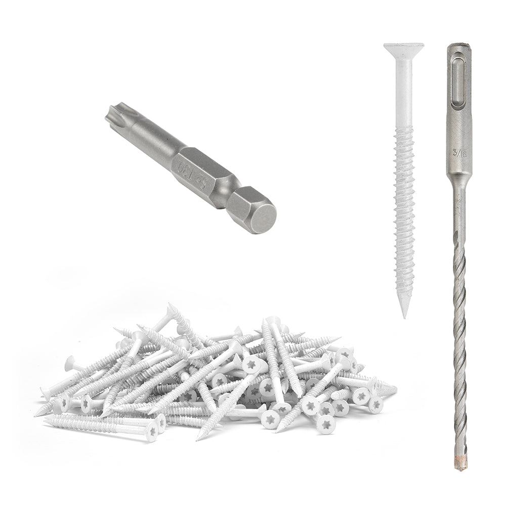 GP Concrete Screw  Star Flat Head White