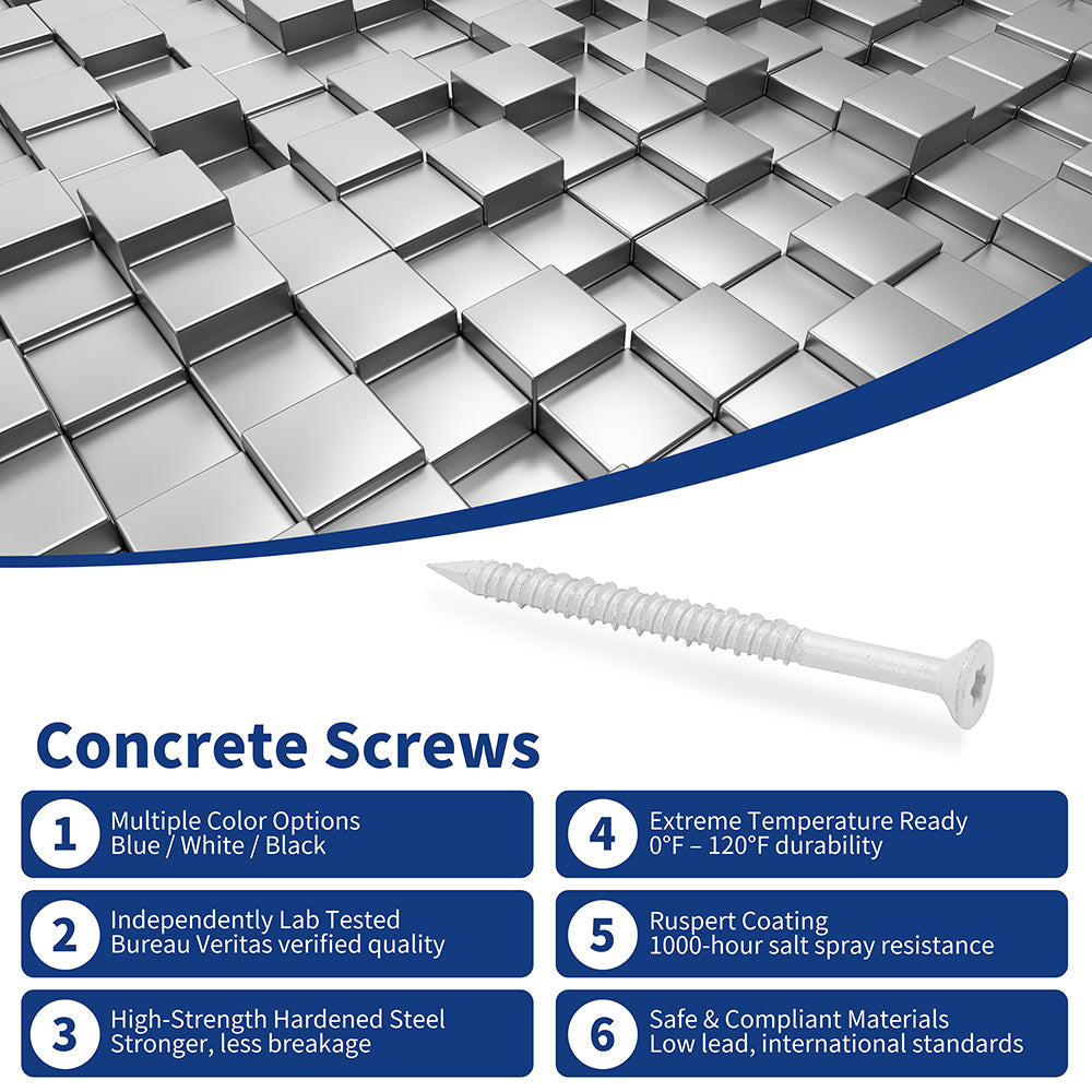 GP Concrete Screw  Star Flat Head White