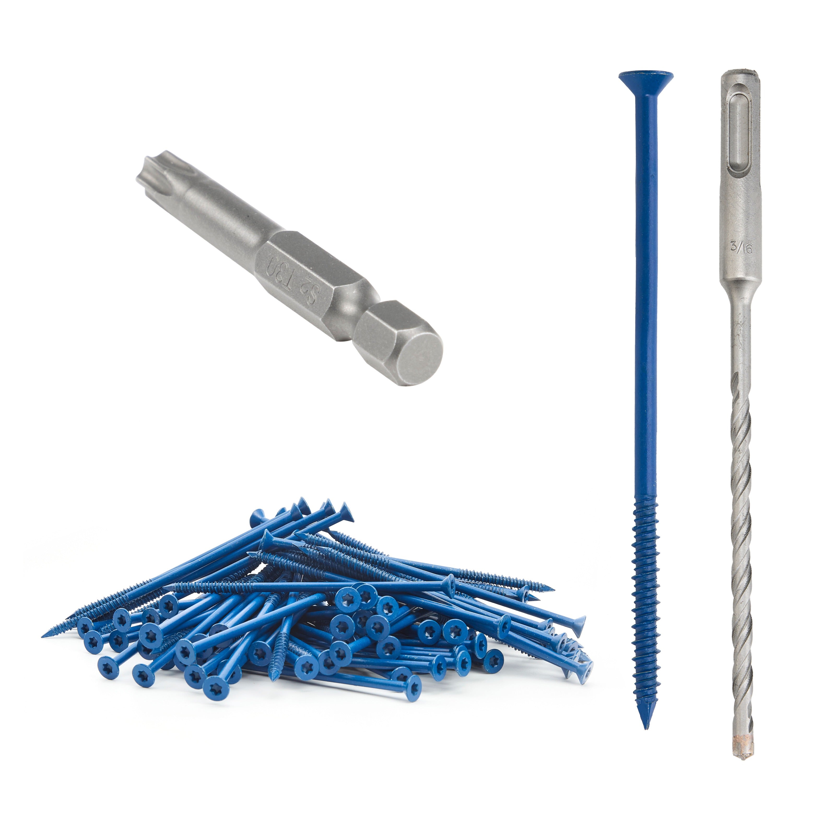 GP Concrete Screw  Star Flat Head Cobalt Blue