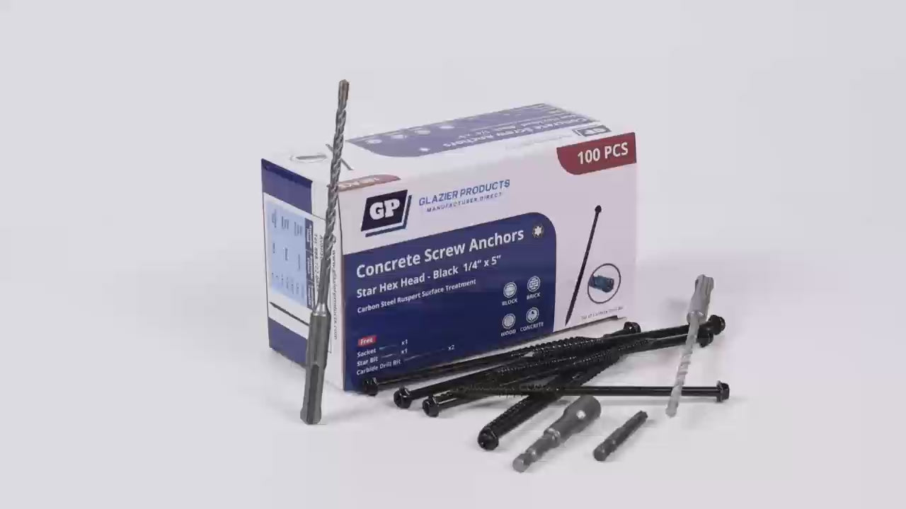 GP Concrete Screw  Star Flat Head White